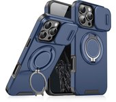 for iPhone 16 Pro Max Slide Camera Protection Magnetic Stand Phone Case for iPhone 15 14 13 Pro 11 Defender Cover