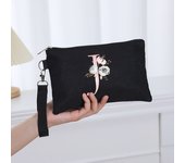 The new 26-letter printed with flower pattern, black handbag, out of the travel carry-on bag, make-up bag, storage bag