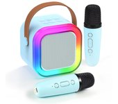Karaoke 2 Microfonos + Altavoz Mini Karaoke Infantil Inalambrico,azul, ENVIO 24H
