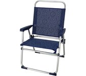 UD - Silla de Playa Plegable de Aluminio – Azul Oscuro, 90x56x51cm | Ligera, Resistente y Portátil