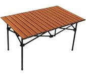 Mesa de comedor plegable, Mesa de camping ultraligera, Mesa exterior, Mueble de picnic portátil, Mesa de picnic de grano de madera, Mesa plegable al aire libre
