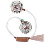 Mini ventilador portátil  para el cuello,con diseño animados. dispositivo silencioso y plegable, recargable por usb.