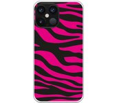 Funda compatible con iPhone 12 Pro Max - Animal Print Zebra Negro Rosa