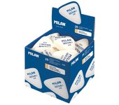 Milan Caja de 28 Gomas de Borrar 428 Miga de Pan Triangulares Gruesas Blancas
