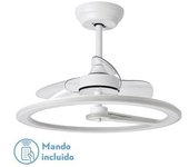 FABRILAMP Ventilador de Techo DC Chom 110W Blanco 3 Aspas Transparentes - Motor DC, Diseño Moderno
