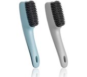 Cepillo de plástico para zapatos, 2 cepillos para lavar zapatos con mango, cepillo de limpieza de mano de polipropileno, cepillos pequeños de cerdas suaves para zapatos, herramienta de limpieza con cepillos