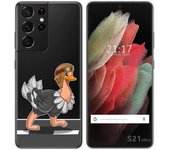 Tumundosmartphone Funda Gel Transparente para Samsung Galaxy S21 Ultra 5G diseño Avestruz Dibujos