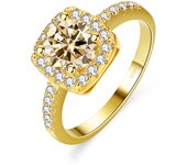 JoyceJelly 22 choices Sterling Silver 925 Rings With 1CT Colorful Moissanite Ring Plated 14K Gold Luxury Jewelry For Engagement