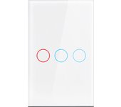 AC100-240 Touch Switch Power Led Panel Wall Light Switches Tempered Black White Crystal Glass 1/2/3 Gang Interruttore Switch