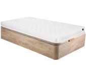 Vente-unique - Conjunto somier arcón natural claro + colchón de espuma 90 x 190 cm - DANAE II de YSMÉE