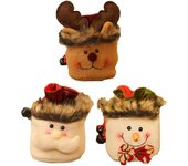 Bolsas de regalo de Nochebuena, muñeco de dibujos animados, bolsa de regalo de Navidad, bolsa de adornos navideños, 3 uds.