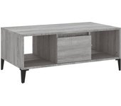 vidaXL Mesa de centro madera contrachapada 90x50x36,5 cm Blanco, Negro, Blanco brillante Mesita de Salón o Comedor o Auxiliar Mesa de Café Meuble Salón
