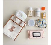 ins thermal bag zipper embroidery hand-held mommy bag baby stroller bag diaper bag