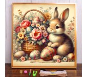 Easter Egg Rabbit Printed Fabric 11CT Cross-Stitch Embroidery Set Knitting Sewing Handicraft Craft Home Decor Promotions Design