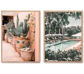 Set de 2 cuadros calidad premium con marco de madera - 30x40 cm o 50x70 cm - POSTER LAB