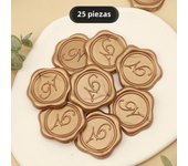 25pcs Initial Alphabet Adhesive Wax Seal Stickers, Letter (A B D F G H J K L M N P R U V ) Wax Seal Stamp Stickers Envelope Seal