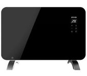 Evvo 290  Convector eléctrico C Cristal Negro 1.000W Wifi termostato regulable Google Home Alexa Mando a distancia Temporizador soporte de pie Bajo Consumo.