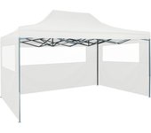 vidaXL Carpa plegable para celebraciones con 3 paredes blanco 3x4,5 m