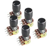 5Set WH148 Potentiometer Kit 15MM 6Pin 1K 2K 5K 10K 20K 50K 100K 250K 500K 1M 15x17mm Black Knob Caps Potentiometer Kit