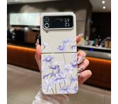For Samsung Galaxy Z Flip 3 5 4 6 5G Floral Flowers Phone Case Leather Texture Soft TPU Folding Cover For Samsung Z Flip4 Flip5