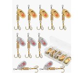 10Pcs 6.7cm 7g Spinner Spoon Metal Bait Fishing Lure Sequins Crankbait Spoon Baits for Bass Trout Perch Pike Rotating 10Pcs 6.7c
