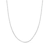 Cadena Oro Blanco 18k forzada 45 cm. maciza ancho eslabón 1 mm.