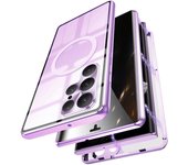 For Samsung Galaxy S24 S23 S21 S22 Ultra Case Magnetic wireless charge Metal 360° Full Screen Glass HD Camera Protection Cover