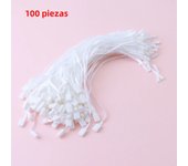 100Pcs White Black Hang Tag Polyester Rope String Snap Lock Pin Loop Tie Fasteners for Clothing Bag Labels DIY Sewing Accessorie