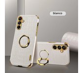 Plating Crocodile Texture Phone Case For Samsung Galaxy A55 A35 A25 A15 A05 A73 A72 A54 A53 A52 4G 5G Magnetic Finger Ring Cover
