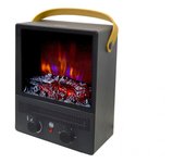 Chimenea eléctrica portátil de acero negro y patas Purline CHE-90