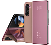 Flip Mirror Case for Samsung Galaxy Z Fold 6 5 4 3 Protective Cover Smart View Kickstand Shell Shockproof Cases