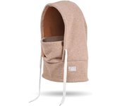 Mascarilla facial cortavientos de Invierno para Clima frío, bufanda de forro polar con capucha, ventilador de Cuello, cubre Orejas y Rostro, tipo gorro Jersey (café)