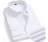 Men's Classic Long Sleeve Striped/Solid Basic Dress Shirt Single Patch Pocket Formal Business Regular Fit Office Social Shirt