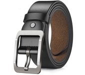 Man Retro Leather Belt Pin Buckle Jeans Black Belt Business Casual Luxury Brand Vintage Strap Waistband