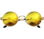 CGID E01 Estilo Vintage Retro Lennon Inspirado Círculo Metálico Redondo Gafas de Sol Polarizadas Hombre Mujer