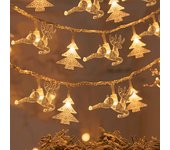Guirnalda de luces LED para Árbol de Navidad, decoración navideña con forma de Estrella y COPO de Rueda para el hogar, Colgante de Año Nuevo, 2023