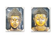 STARLEY-Set 2 Cuadro Impreso Diseño de Buda,Cuadro decorativos,Decoración para El Hogar,Sala de Estar, Salón,Sin marco52x69cm