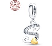 S925 Sterling Silver Heart Shape Letter Pendant Series Charms Fit Original Pandora Bracelet For Women Birthday Fine Jewelry Gift