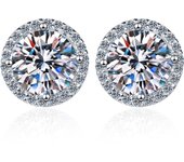 925 Sterling Silver 0.5/1/2 Carat Moissanite Round Earrings Engagement Wedding Daily Work Party Travel Luxurious Gift For Women