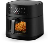 OstarkDom Freidora sin Aceite 6L, Freidora de aire caliente 6L, Regulable hasta 200 ° C, Temporizador 60 minutos, Apagado automático, 1500W