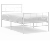 Estructura cama sin colchón con cabecero metal blanco 135x190cm