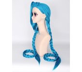 HAIRJOY Cosplay Lol Jinx 100cm Long Blue with Double Braids  Halloween  Anime Costume Wig Heat Resistant Synthetic Hair