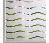 Película para Ventana esmerilada, autoadhesiva, sin pegamento, estática, opaca, Protección UV, Patrón ondulado, 45x200 cm