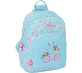 SAFTA  MINI MOCHILA RECICLADO SAFTA "BICICLETA" 30x25 cm - Mochila Escolar Licencia Oficial - Diseño Ergonómico - Amplio Espacio de Almacenamiento - Bolsillos Multifuncionales