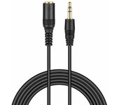 TECHZOCO Cable Audio alargador Extensor, Cable Audio estéreo Jack 3.5 mm Hembra a Jack 3.5 mm Macho, Cable alargador Audio estéreo, para Altavoces, Auriculares, Móvil, Tablet, MP3, Negro, 2 Metros
