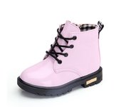2022 New Winter Children Shoes PU Leather Waterproof Plush Boots Kids Snow Boots Brand Girls Boys Casual Boots Fashion Sneakers