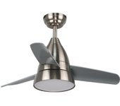 IluminaShop - Ventilador de Techo LED 24W Niquel Motor DC con Mando a Distancia