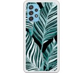 Funda compatible con Samsung Galaxy A72 - Be Unique Funda Gel helechos fondo negro