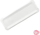 Glotomania - Bandeja Rectangular Blanca de Cartón Resistente - 45 X 13 Cm