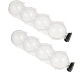 2 moldes de silicona para hockey sobre hielo, moldes caseros para hacer hielo, forma de cubito de hielo, plantilla circular, molde de bola de hielo, molde para chocolate, bandeja de hielo redonda para whisky, 23 x 6,5 cm, transparente